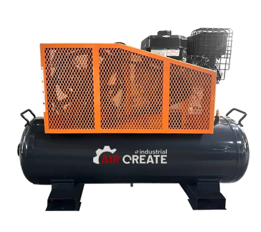 Orange Oil Gasoline Air Compressor Back Picture